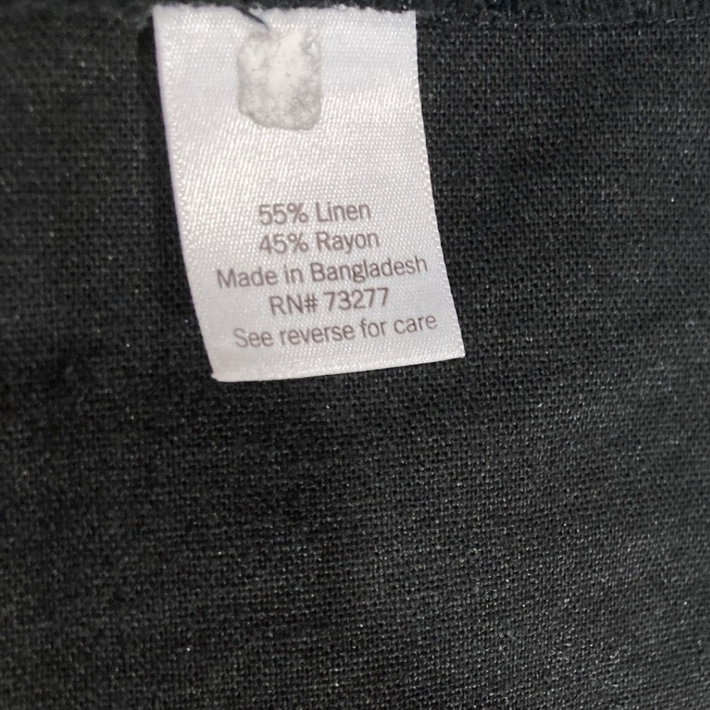 Sonoma Linen Pintucked Pleated Bib Pockets Little Black Mini Dress Womens 0X XL - Picture 8 of 11